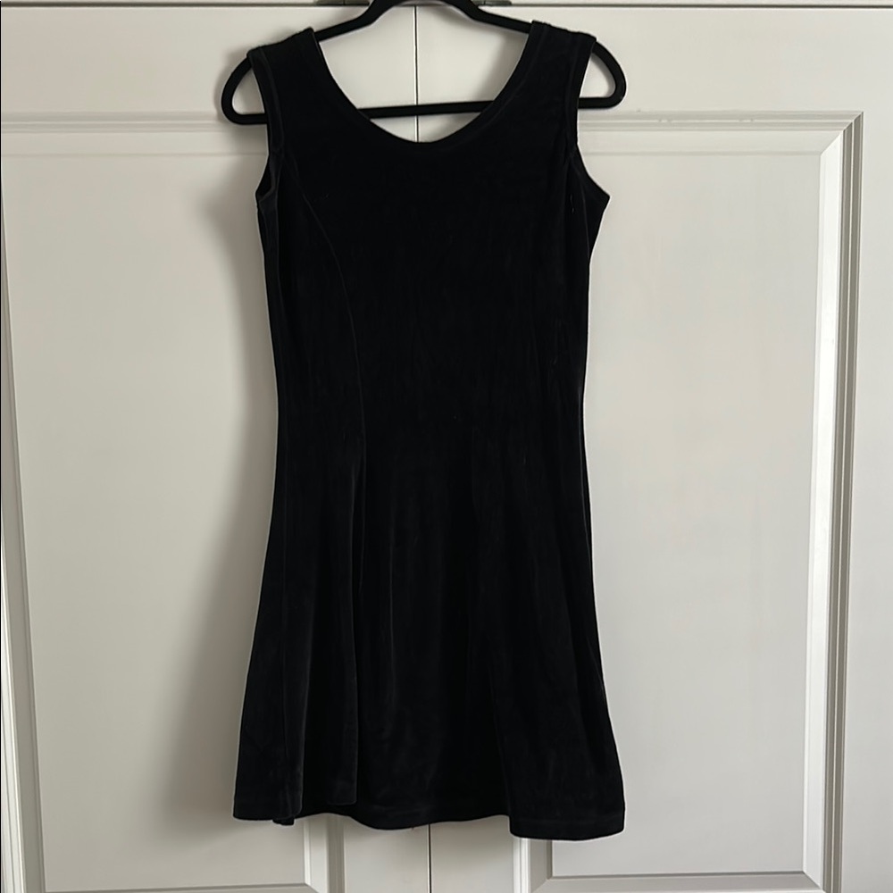 Black Velvet Sleeveless A-Line Mini Dress for Cocktail